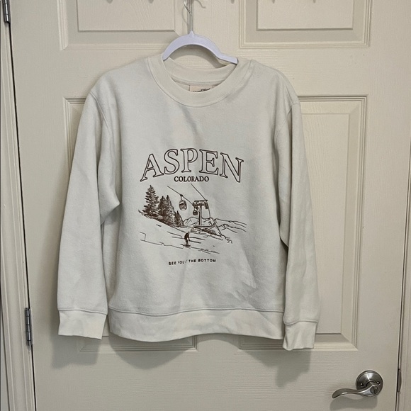 Universal Thread Tops - Universal Thread Cream Aspen Colorado Graphic Crewneck